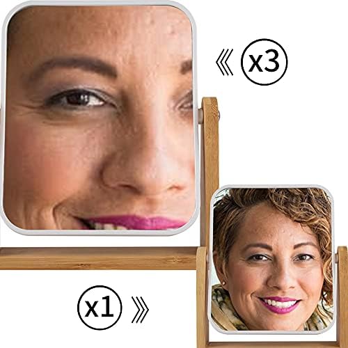 Natural Bamboo Magnifying Mirror 3X Swivel Beauty Gift