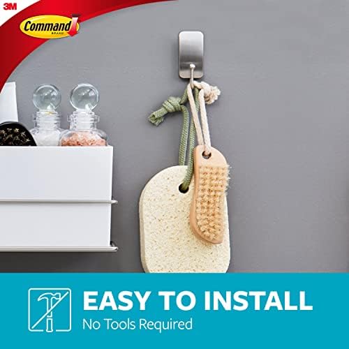 Command BATH33-SN-ES 4-Piece Robe Towel Hook Set Satin Nickel