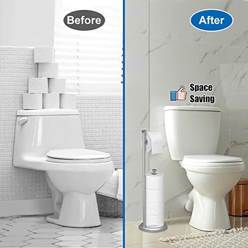 TreeLen 5-Roll Toilet Paper Holder Nickel Weighted Base Comfortable