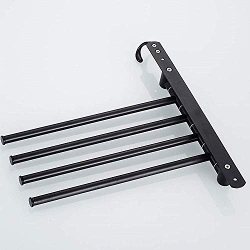 ELLOALLO Oil Rubbed Bronze 4-Arm Swivel Towel Bar for Small Spaces