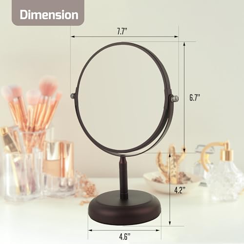 7 Tabletop Makeup Mirror with 1X5X Magnification