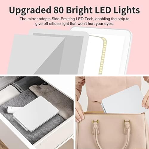 Mecion Makeup Mirror - 10X Magnifying Vanity Mirror with 80 LED Lights