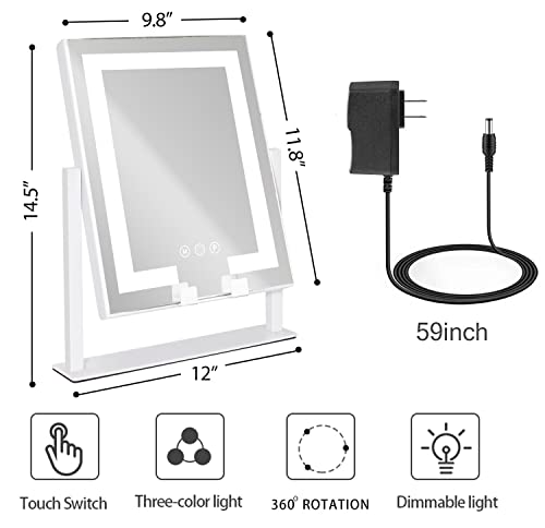 Kottova Hollywood Vanity Mirror with 360 Rotation and 10X Magnification