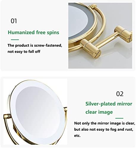 Lighted Gold Vanity Mirror