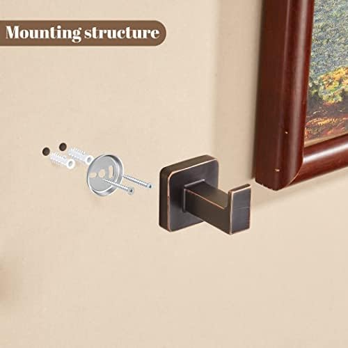4-Piece Oil-Rubbed Bronze Bathroom Towel Hooks
