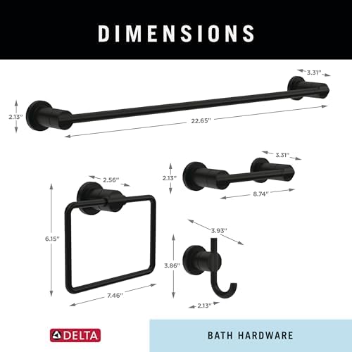 Delta Nicoli 4-Piece Bathroom Set - MATTE BLACK
