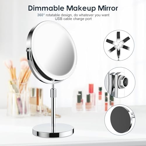 Adjustable Makeup Mirror with Lights