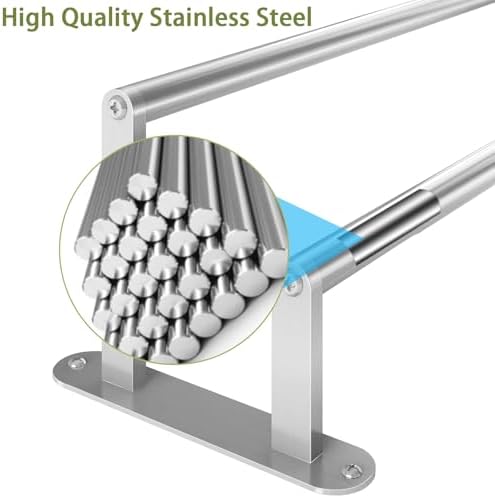 Double Towel BarStainless Steel Aluminum Towel RackBrushed Nickel by XEENEW