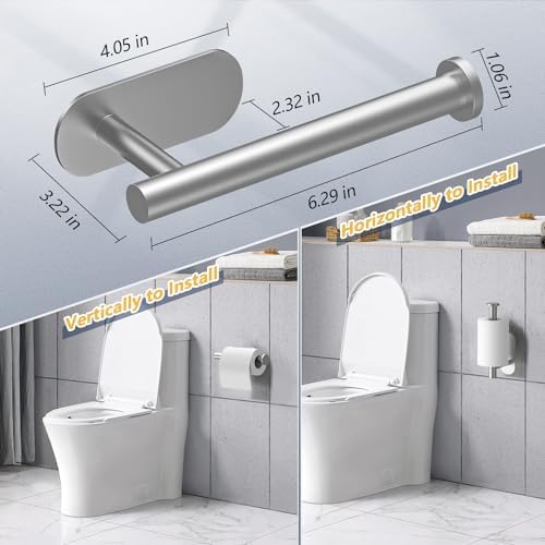 Stainless Steel Stick-On Toilet Paper Holder