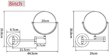 8-Inch Wall-Mounted Makeup Mirror with 10X Magnification