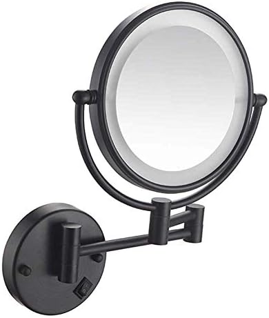 ZADIKO Wall-Mounted Makeup Mirror with 10x Magnification and LED Lighting