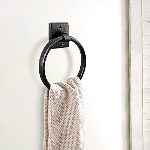 Monarch Abode Handmade Rustic 7 Wall-Mounted Towel Ring for Bathroom Kitchen