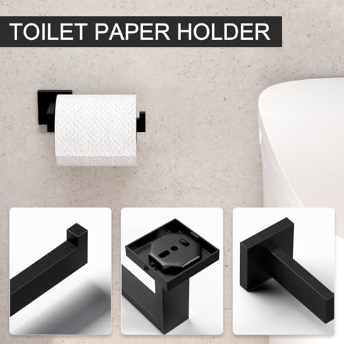 Perfect 5-Piece Bathroom Accessory Set With Matte Black Hawksown