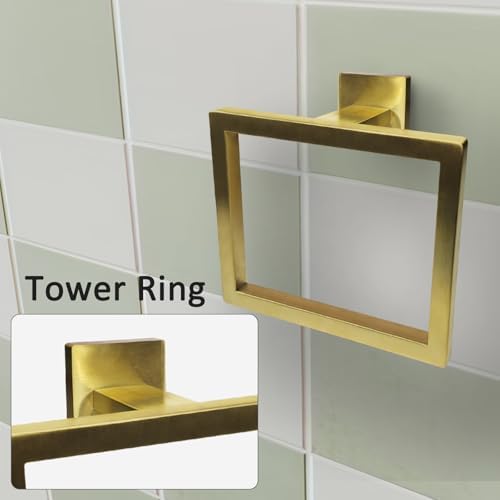 IJDD Brushed Gold Hand Towel Ring Holder