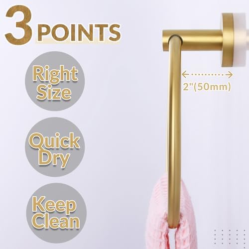 APLusee Brushed Gold Hand Towel Ring