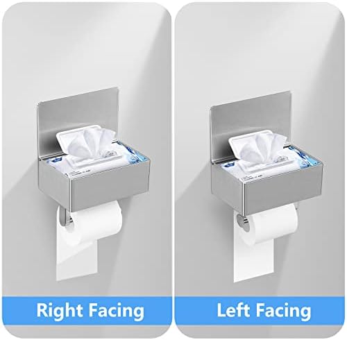 BARIKUEO Stainless Steel Toilet Paper Holder with Wet Wipes LargeBrushed Nickel