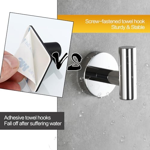 Durable Space-Saving Towel Hook Set Matte Black More