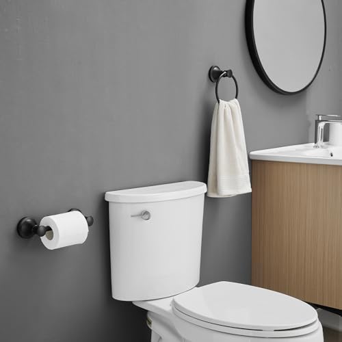 RUMOSE 2-Pack Toilet Paper Holder Towel Ring Matte Black Flexible Balance