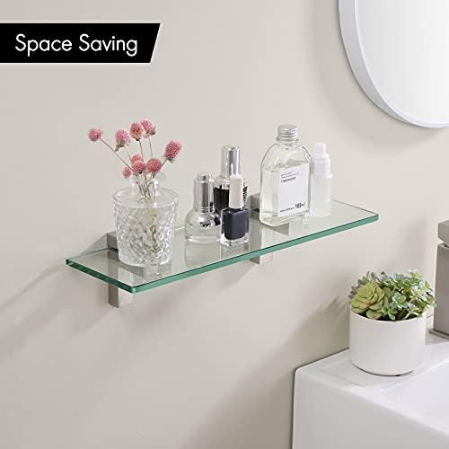 Sturdy Tempered Glass Bathroom Shelf