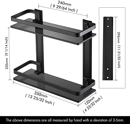 KES 2-Tier Glass Shelf Rust-Resistant Durable Functional Bathroom Organizer
