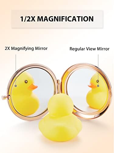 Getinbulk Compact Rose Gold Double-Sided Makeup Mirror 2X Magnifying