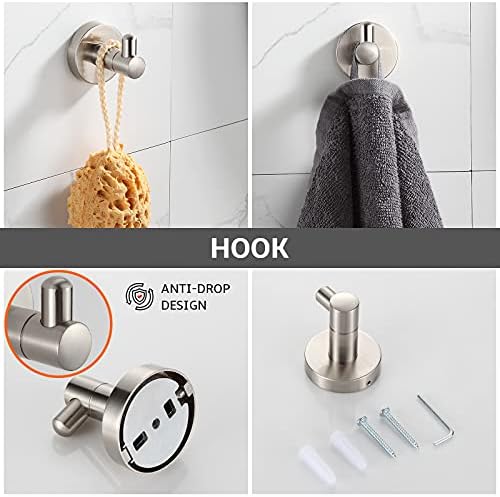 Adjustable 4-Piece Bathroom Towel Rack Brushed Nickel