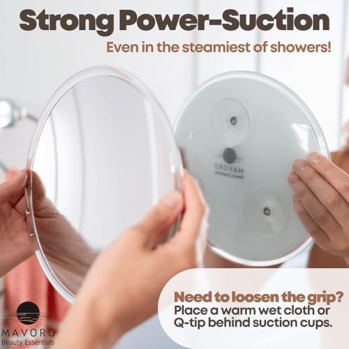 9-Inch 10X Magnifying Mirror with Suction Cups