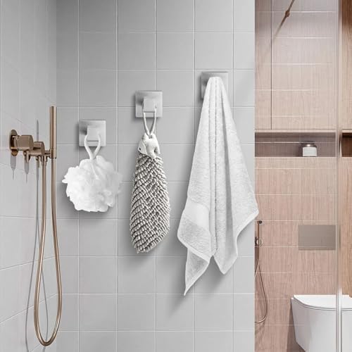 Modern Stainless Steel Towel Hooks for Bathrooms Heavy Duty 4-Pack