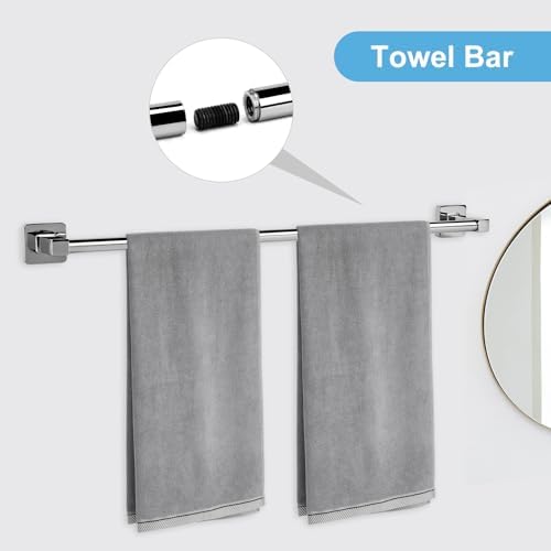 Sturdy Polished Chrome Towel Bars Set for BATHrooms