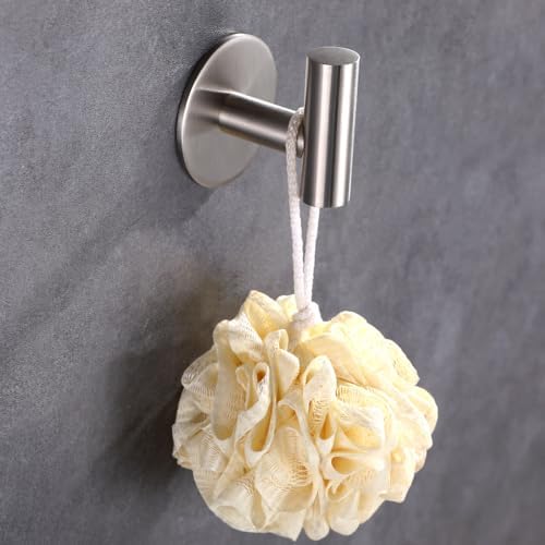 Zuvky Self Adhesive 304 Stainless Steel Waterproof Towel Hook 2-Pack Silver