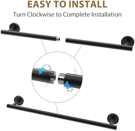 Luxbaro Matte Black Towel Bar