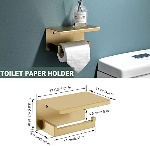 TQKAG Premium Brushed Gold Bathroom Towel Bar Set