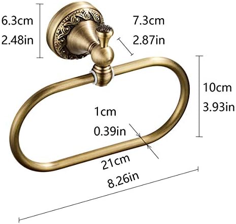 Sturdy Oval Towel Holder Brushed Bronze for Bathroom Kitchen Use