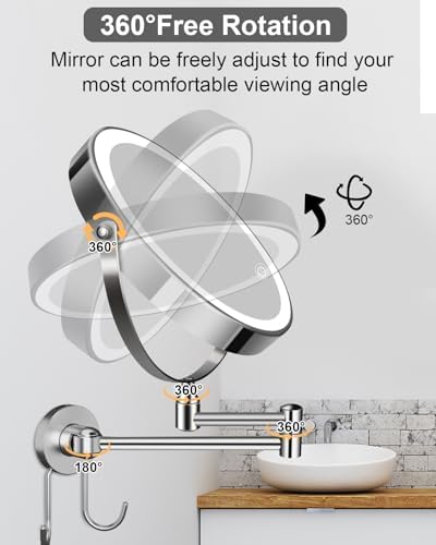 TOLOYE Wall Mounted Makeup Mirror