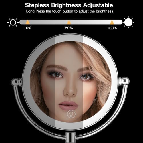 Stylish Wall-Mounted MakeupMirror with LED Lighting