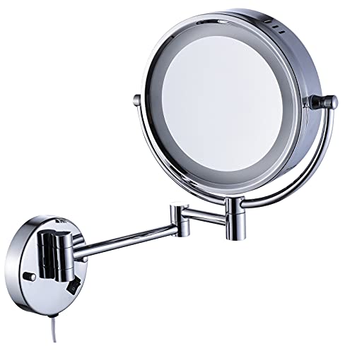 Cavoli - Wall Mounted Makeup Mirror 10x Magnification Chrome Finish