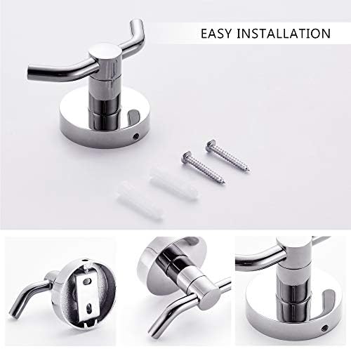 Marmolux ACC Chrome Bathroom Towel Hooks for Dual Use