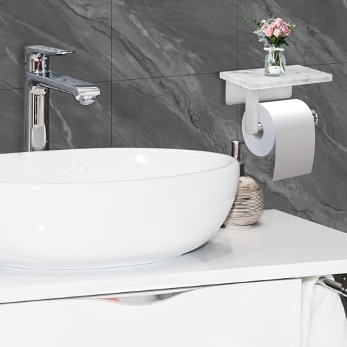 Sturdy Natural Marble Toiletpaper Holder with Storage