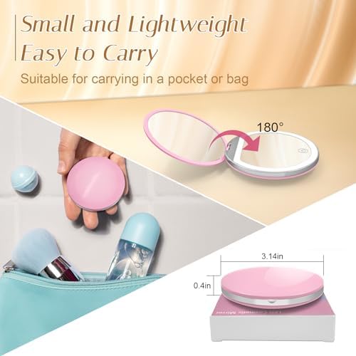Perfect for Travel DurableLightweight LED Mirror