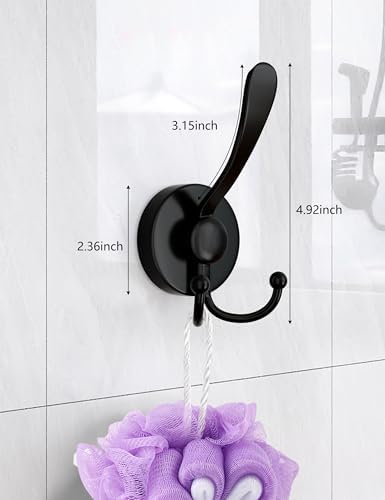 Suction Cup Shower Hooks for Bathroom Kitchen - 2-Pack