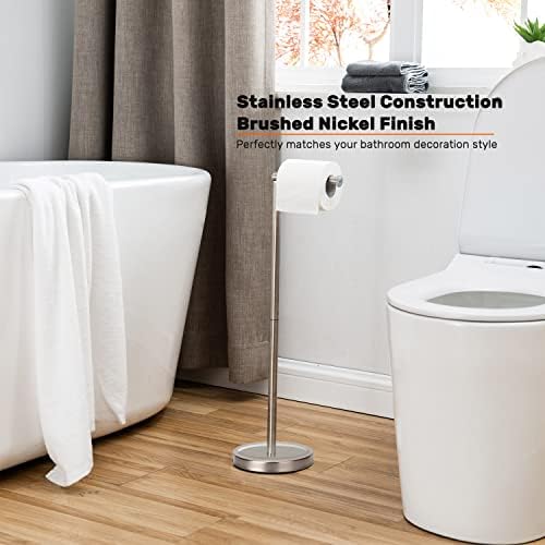 Toilet Paper Holder Stand - 4 Rolls Stainless Steel Brushed Nickel