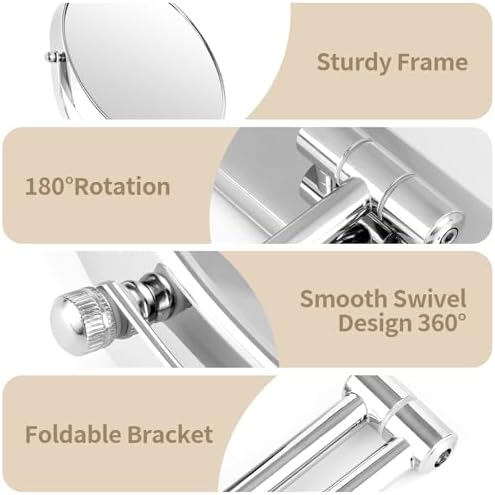 Versatile 7X Wall-Mounted Makeup Mirror with Swivel for Men Women