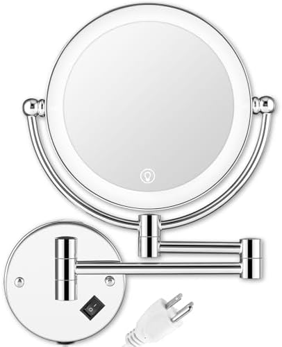 Stylish Wall-Mounted MakeupMirror with LED Lighting
