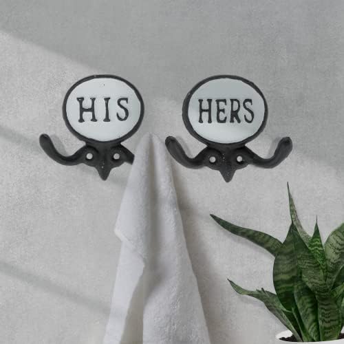 WallCharmers Set of 2 Towel Robe Hooks Rustic Bathroom Essentials