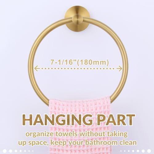 APLusee Brushed Gold Hand Towel Ring