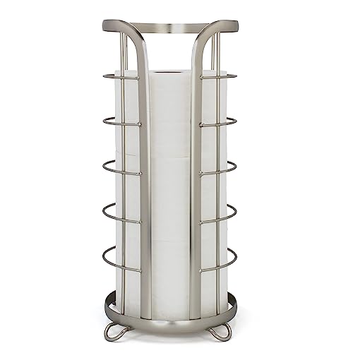 GetYourHandOnBROOKSTONE Nickel Toilet Paper Holder Freestanding Bathroom Tissue Organizer