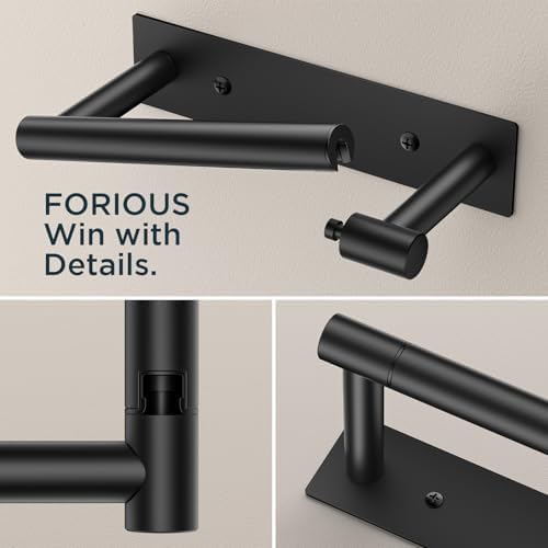 FORIOUS Black Stainless Steel Toilet Holder