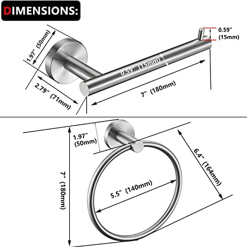 Sturdy Stainless Steel Towel Toilet Paper Holder Set