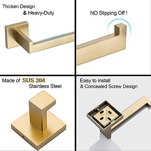 TURS 5-Piece Stainless Steel Gold-Tinted Towel Bar Set