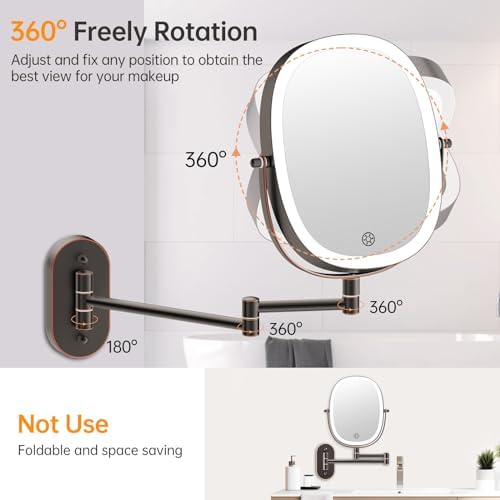 Rechargeable Wall Mounted Makeup Mirror